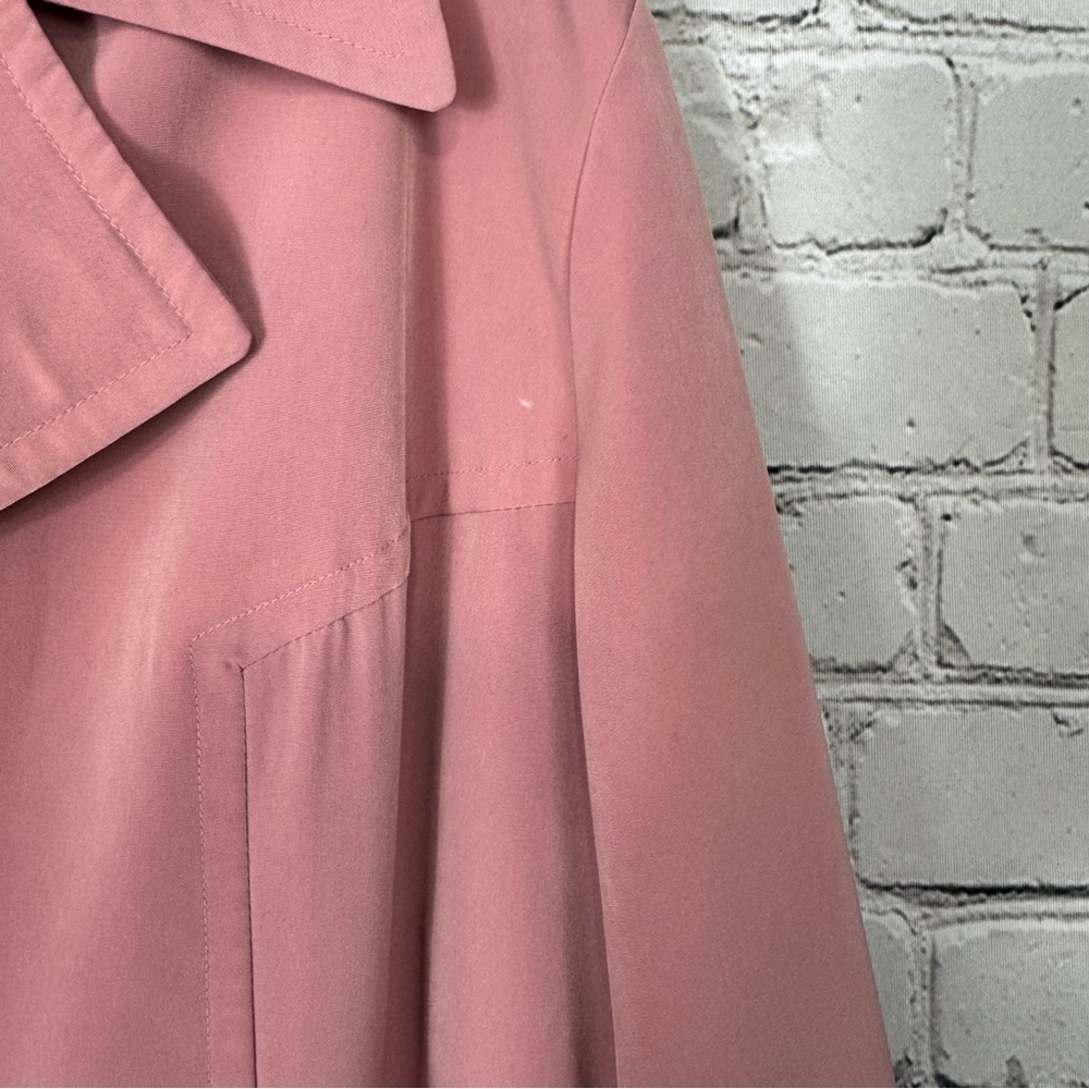 SM2 Vintage NWT Pink Trench Coat Button Down Collared Retro Inspired Size 18/20 - Picture 4 of 10